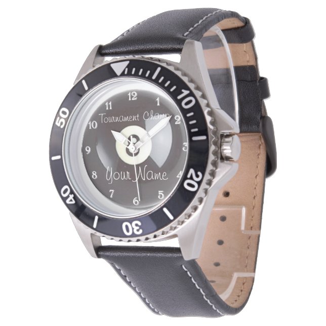 Billard 8 Ball Watch Armbanduhr (Schrägansicht)