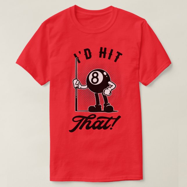 Billard 8ball Funny Toon Pool Snooker T-Shirt (Design vorne)