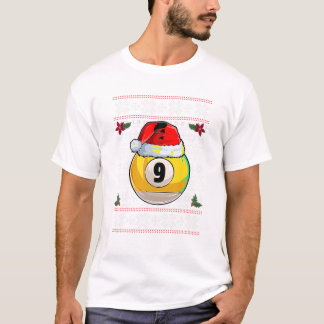Billard 9 Ball Weihnachten Hässlich T-Shirt