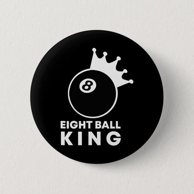 Billard Aight Ball King 8 Ball Pool Player Lucky Button (Vorderseite)