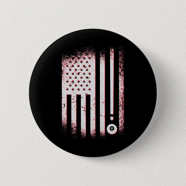 Billard American Flag USA Billard Spieler und Bill Button (Vorderseite)