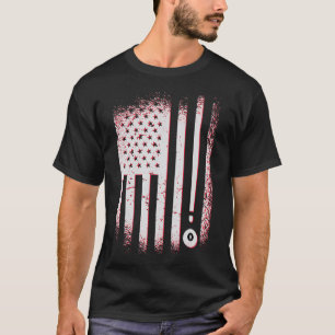 Billard American Flag USA Billard Spieler und Bill T-Shirt