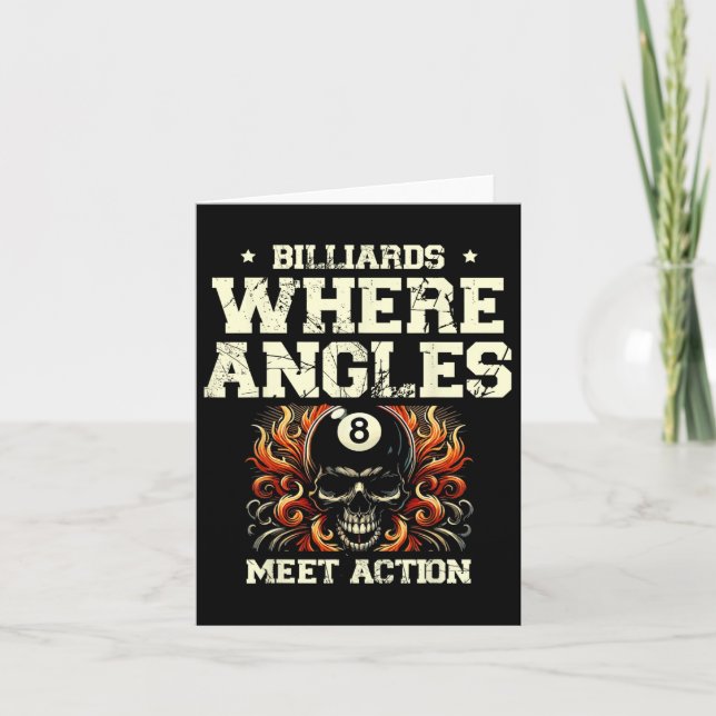 Billard, auf dem Angles auf Action treffen Billiar Karte (Vorderseite)