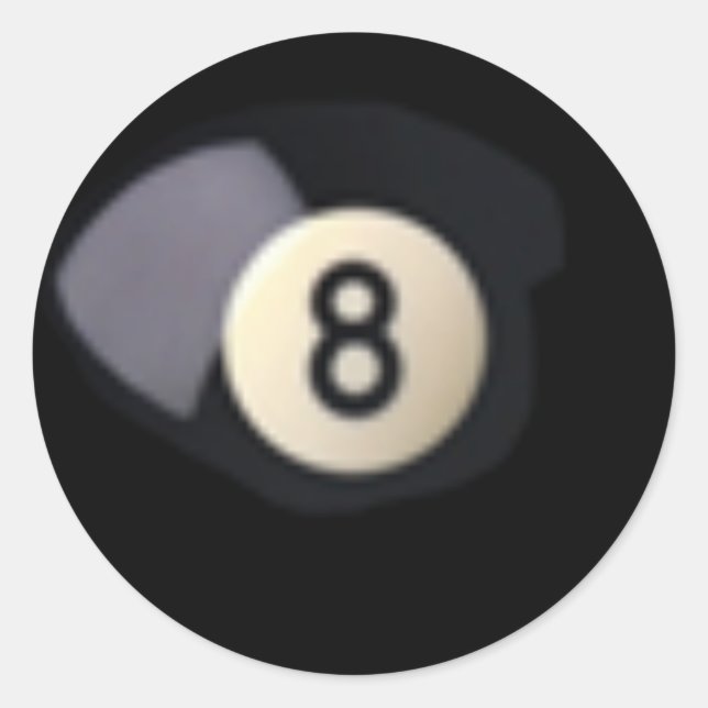 Billard Ball 8 Runder Aufkleber (Vorderseite)