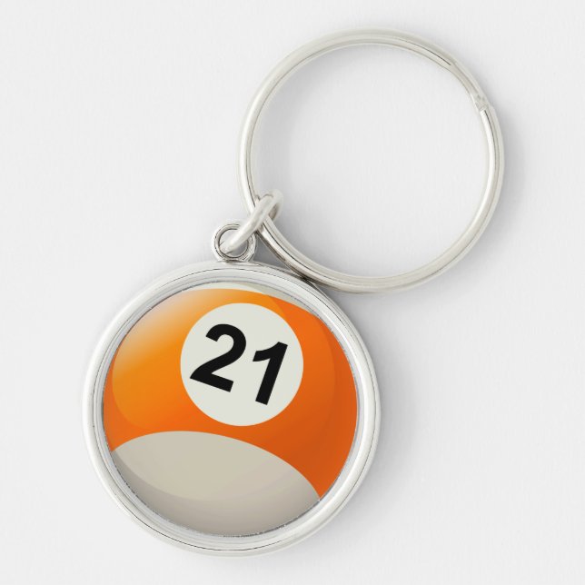 Billard-Ball der Nr.-21 Schlüsselanhänger (Vorne)
