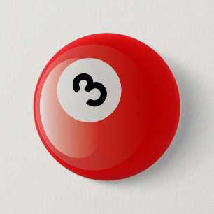 BILLARD-BALL DER NR.-3 BUTTON