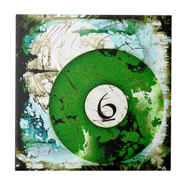 BILLARD-BALL NR. 6 FLIESE (Vorderseite)