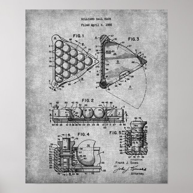 Billard Ball Rack Print 9 Billiards Poster (Vorne)