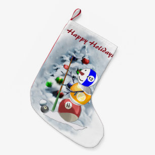 Billard-Ball-Schneemann-Weihnachten Kleiner Weihnachtsstrumpf