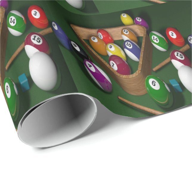 Billard-Ballen Billardtische Geschenkpapier (Rolleneckpunkt)
