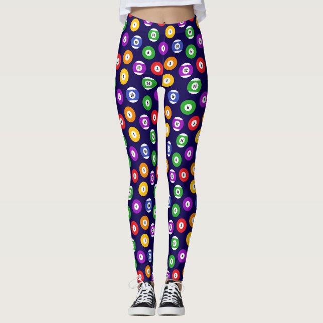 Billard-Balls-Muster für den Billardspieler Leggings (Vorderseite)