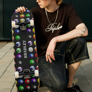 Billard-Balls-Muster schwarz Pool Tisch Billard Skateboard