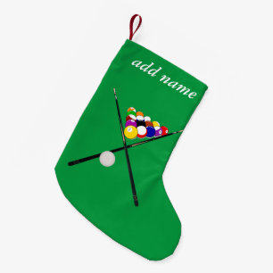 Billard-Balls und Pool-Cues Kleiner Weihnachtsstrumpf