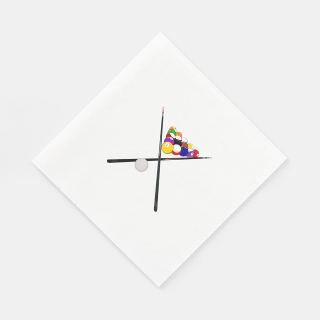 Billard-Balls und Pool-Cues Serviette (Ecke)