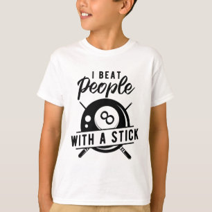 Billard Beat People mit Stick Funny Billiard Q T-Shirt