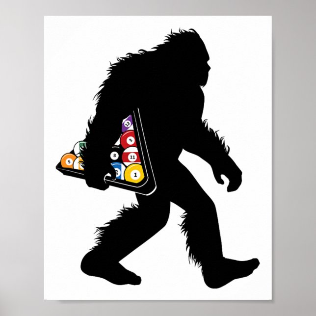 Billard Bigfoot mit Pool Sasquatch Snooker Poster (Vorne)