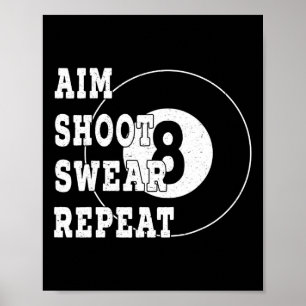 Billard Billard 8 Aight Ball Retro Snooker Tisch Poster