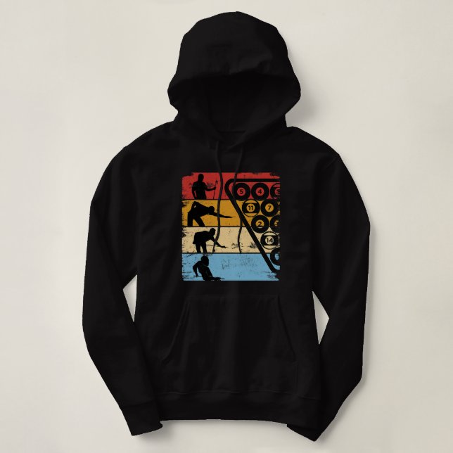 Billard Billard Billard Billard Billard Cue 8B Hoodie (Design vorne)