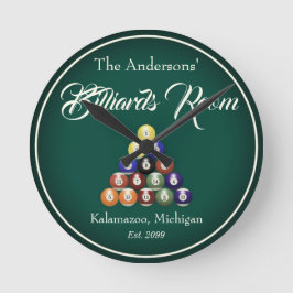 Billard Billard Billard Tischzimmer Runde Wanduhr