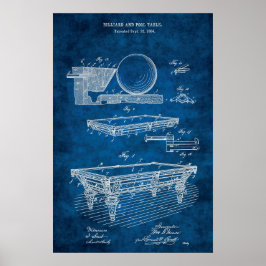 Billard Billard Billardtisch Patent Art #5 Rec Zim Poster