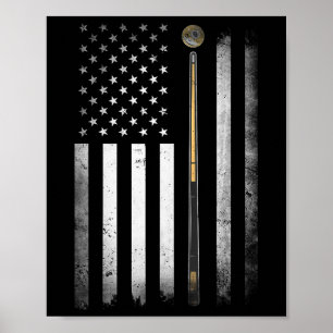 Billard Billard Billardtisch US-amerikanische Flag Poster