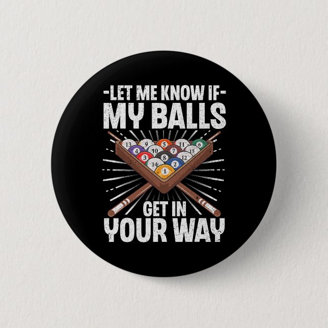Billard Billard Design Damen Billiard Pool Button (Vorderseite)