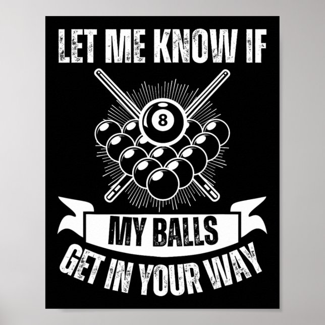 Billard Billard Design Damen Billiard Pool Poster (Vorne)