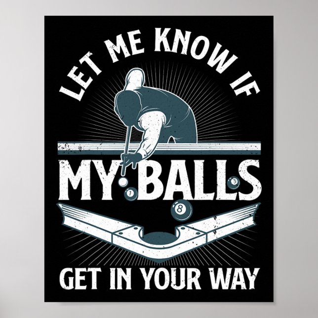Billard Billard Design Damen Billiard Pool Poster (Vorne)
