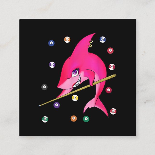 Billard Billard Female Quadratische Visitenkarte (Vorderseite)