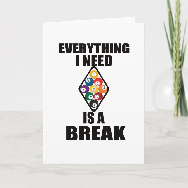 Billard Billard Gips Pool Player Snooker Billiards Karte (Vorderseite)