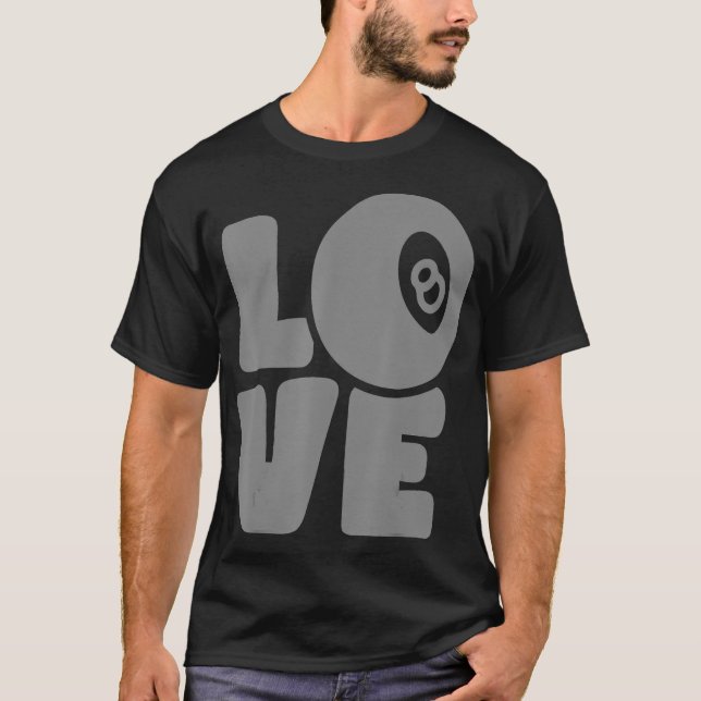 Billard Billard Grafik Liebe Pool T-Shirt (Vorderseite)