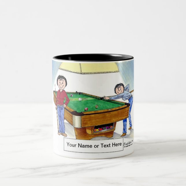 Billard, Billard Player - Cartoon für Frauen und F Zweifarbige Tasse (Mittel)