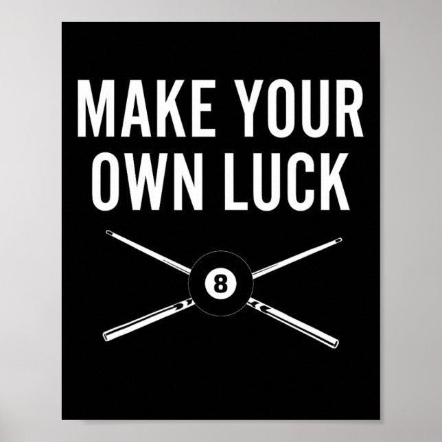 Billard Billard Pool Player Design mit acht Ball m Poster (Vorne)