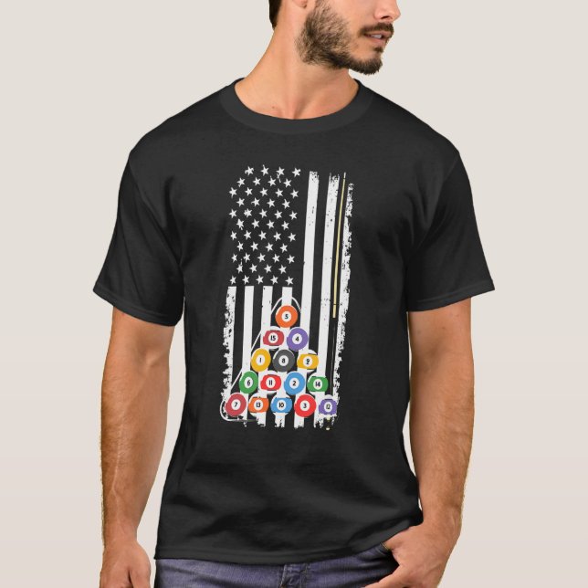 Billard Billard Snooker Player Team American USA F T-Shirt (Vorderseite)