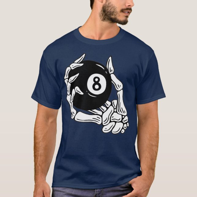 Billard Billard Vintag 8 Acht Ball T-Shirt (Vorderseite)