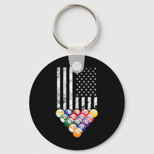 Billard Billiard Player 8 Ball American Flag Schlüsselanhänger