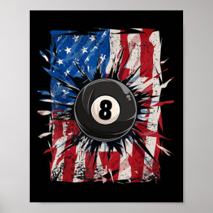 Billard Billiard Player 8 Ball USA Poster