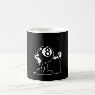 Billard Cue Sports 8-Ball Vintager Cartoon Kaffeetasse