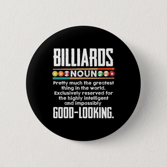 Billard Definition - Funny Billiard 8 Ball Pool Button (Vorderseite)