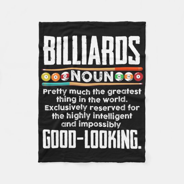 Billard Definition - Funny Billiard 8 Ball Pool Fleecedecke (Vorderseite)