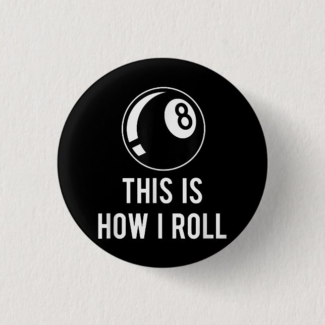 Billard Design für Poolspieler Retro 8 Ba. Button (Vorderseite)