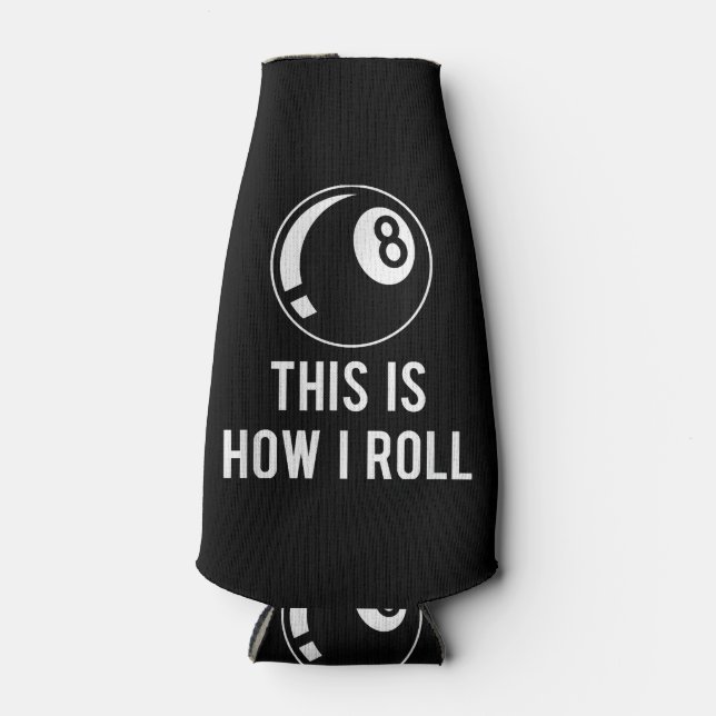 Billard Design für Poolspieler Retro 8 Ba. Flaschenkühler (Vorderseite)