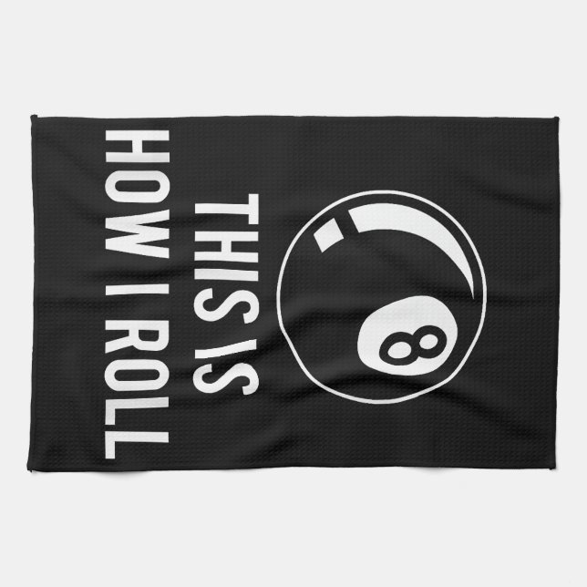 Billard Design für Poolspieler Retro 8 Ba. Geschirrtuch (Horizontal)