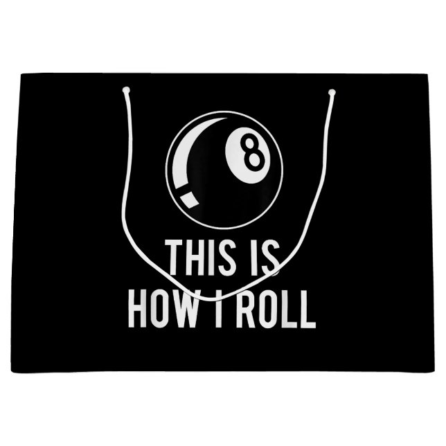 Billard Design für Poolspieler Retro 8 Ba. Große Geschenktüte (Vorderseite)