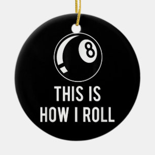 Billard Design für Poolspieler Retro 8 Ba. Keramik Ornament