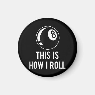 Billard Design für Poolspieler Retro 8 Ba. Magnet