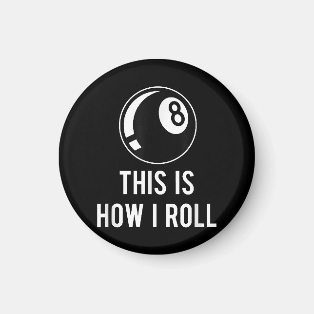 Billard Design für Poolspieler Retro 8 Ba. Magnet (Vorne)