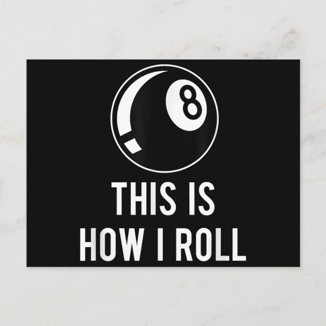 Billard Design für Poolspieler Retro 8 Ba. Postkarte (Vorderseite)