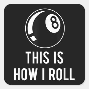Billard Design für Poolspieler Retro 8 Ba. Quadratischer Aufkleber