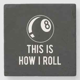 Billard Design für Poolspieler Retro 8 Ba. Steinuntersetzer